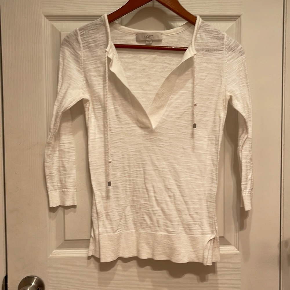 VINTAGE Loft V-Neck Long Sleeve Shirt | Size S
